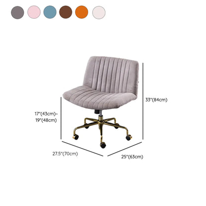 Elegant Gray Linen Upholstered Swivel Office Chair