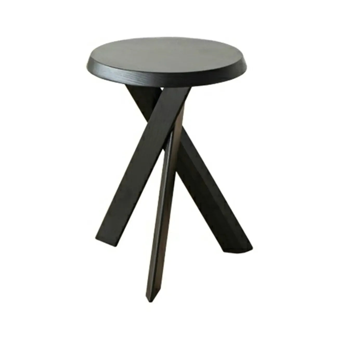 Modern Round Wood Side Table with Cross Legs