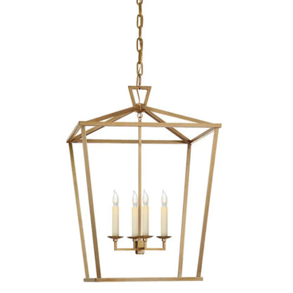 Industrial Adjustable Metal Lantern Caged Candelabra Chandelier