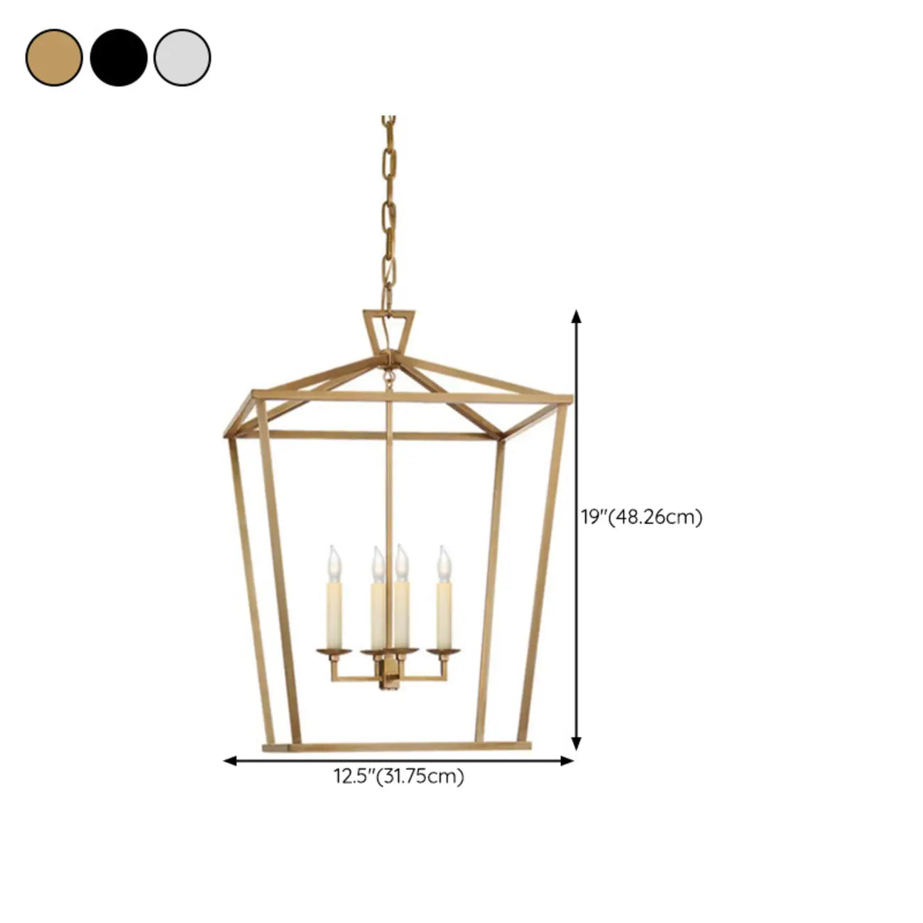 Industrial Adjustable Metal Lantern Caged Candelabra Chandelier