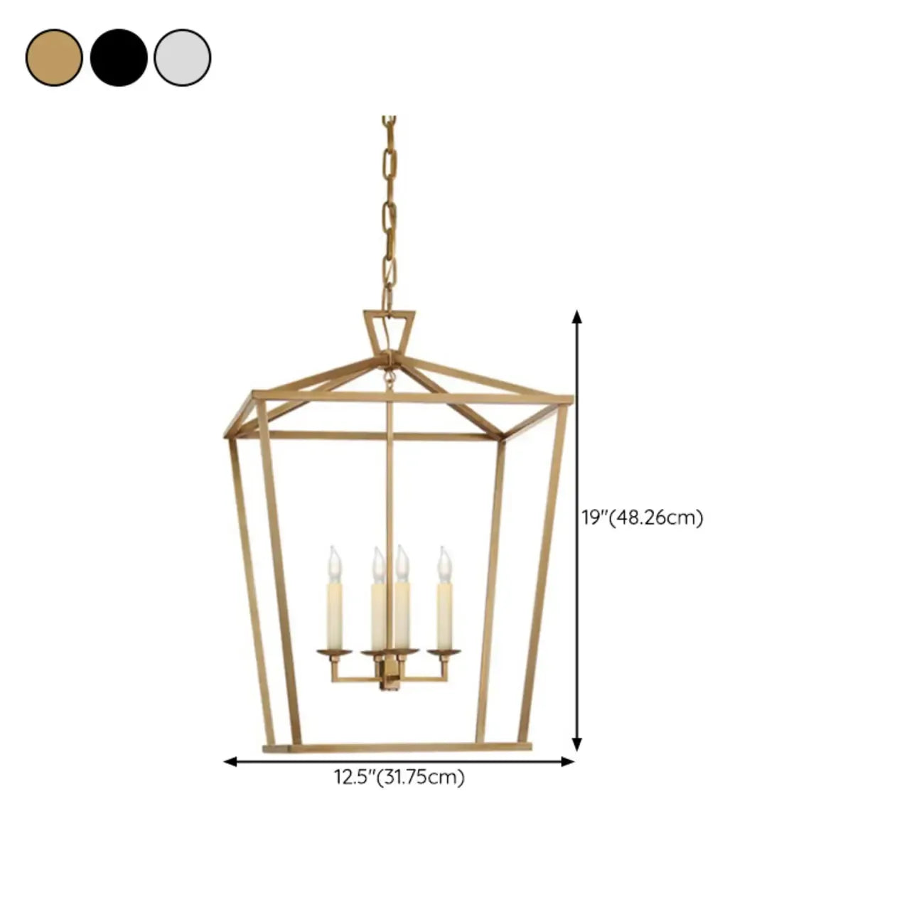 Industrial Adjustable Metal Lantern Caged Candelabra Chandelier