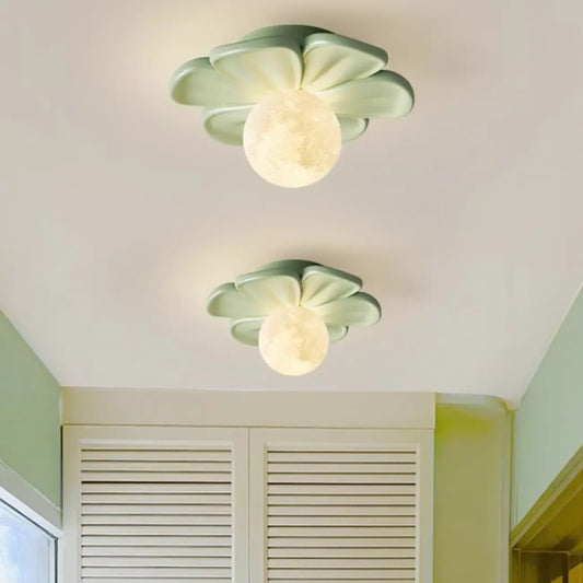 Modern Globe Resin Semi-Flush Ceiling Light for Living Room