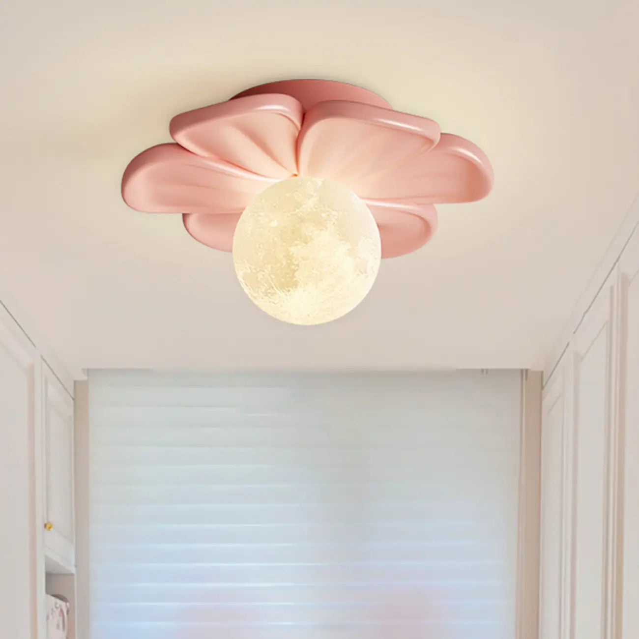 Modern Globe Resin Semi-Flush Ceiling Light for Living Room