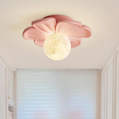 Modern Globe Resin Semi-Flush Ceiling Light for Living Room