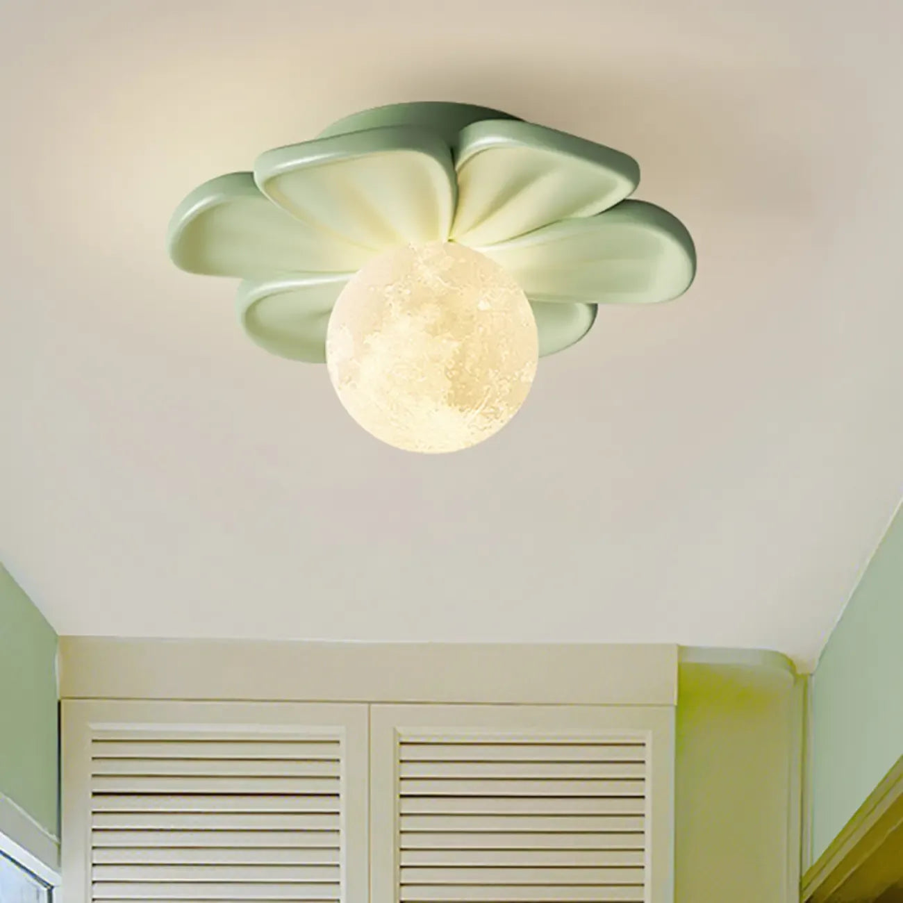 Modern Globe Resin Semi-Flush Ceiling Light for Living Room