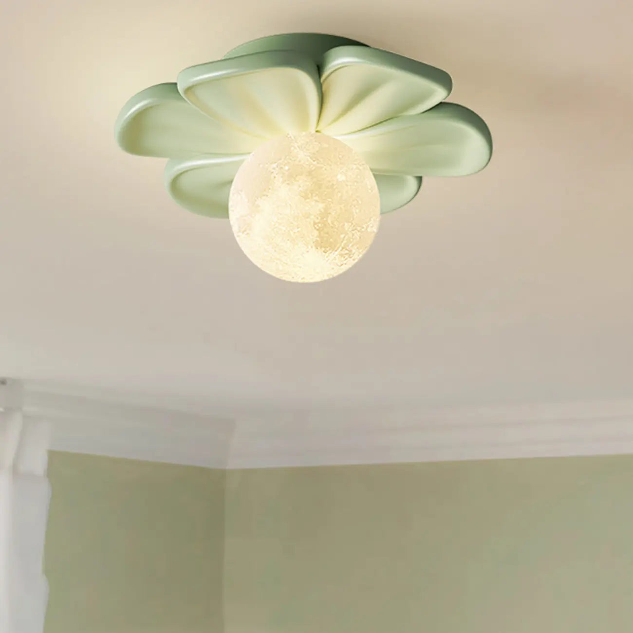 Modern Globe Resin Semi-Flush Ceiling Light for Living Room