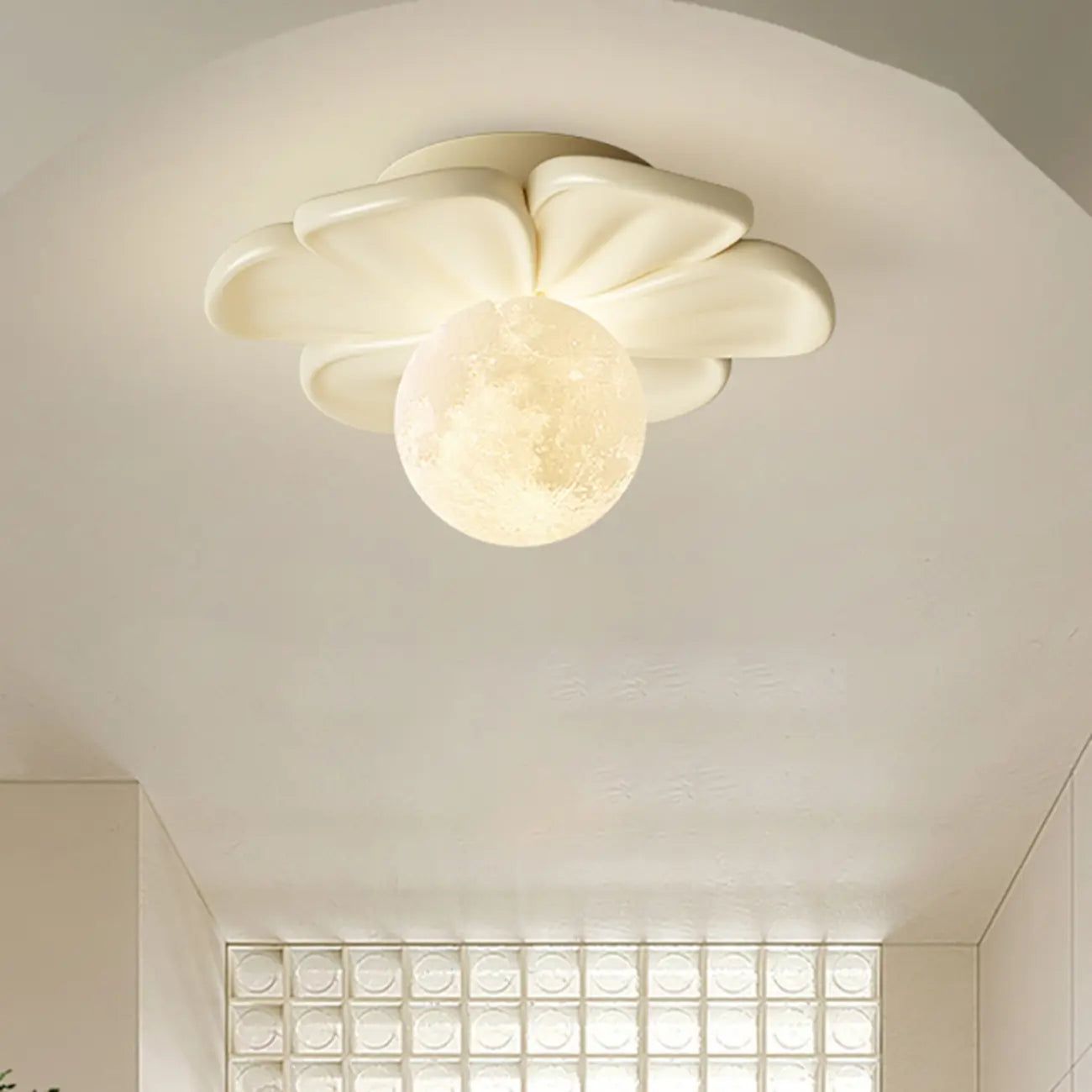 Modern Globe Resin Semi-Flush Ceiling Light for Living Room