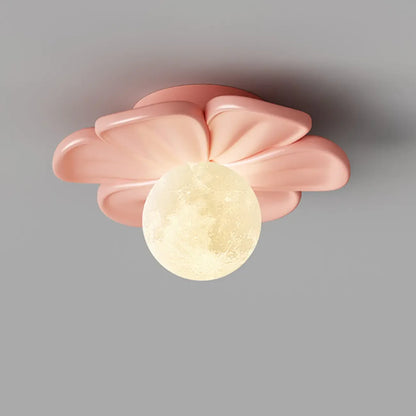Modern Globe Resin Semi-Flush Ceiling Light for Living Room