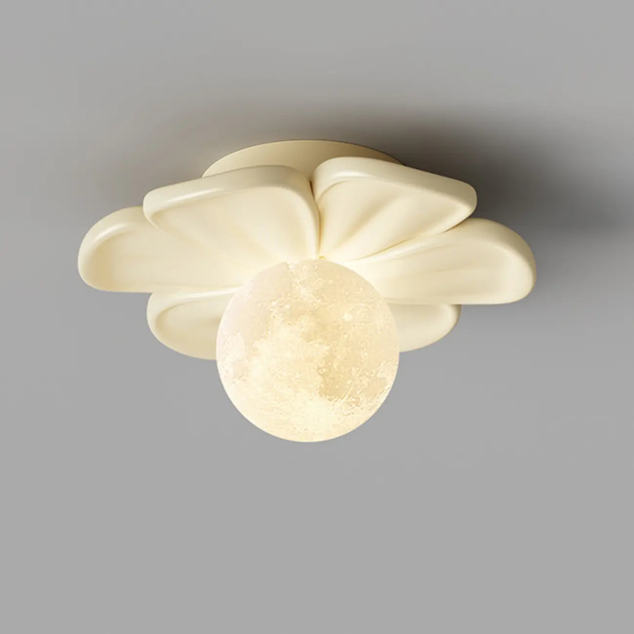 Modern Globe Resin Semi-Flush Ceiling Light for Living Room