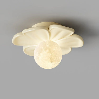 Modern Globe Resin Semi-Flush Ceiling Light for Living Room
