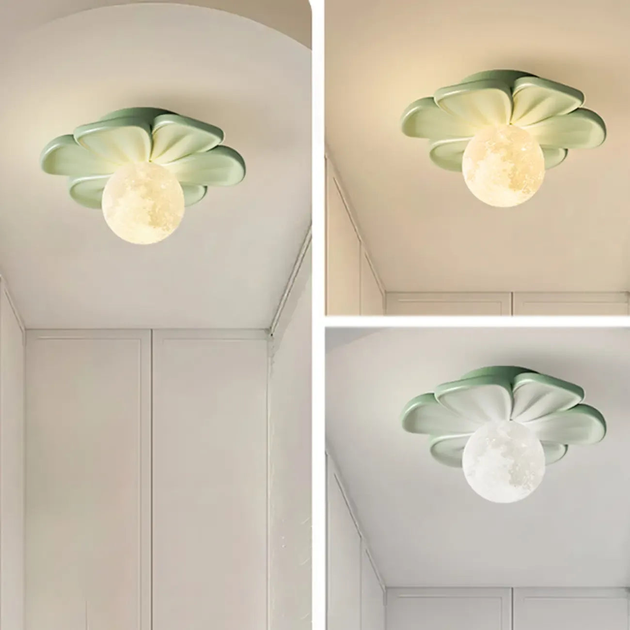 Modern Globe Resin Semi-Flush Ceiling Light for Living Room