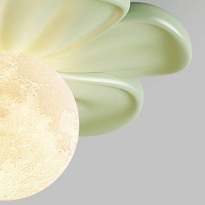 Modern Globe Resin Semi-Flush Ceiling Light for Living Room