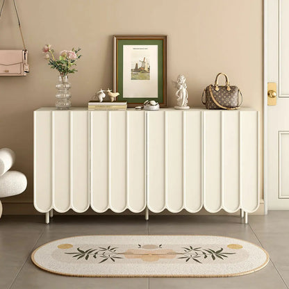 Modern Large beige Wooden Adjustable Entryway Shoe Cabinet