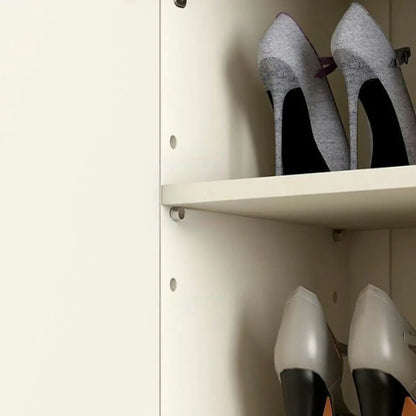 Modern Large beige Wooden Adjustable Entryway Shoe Cabinet