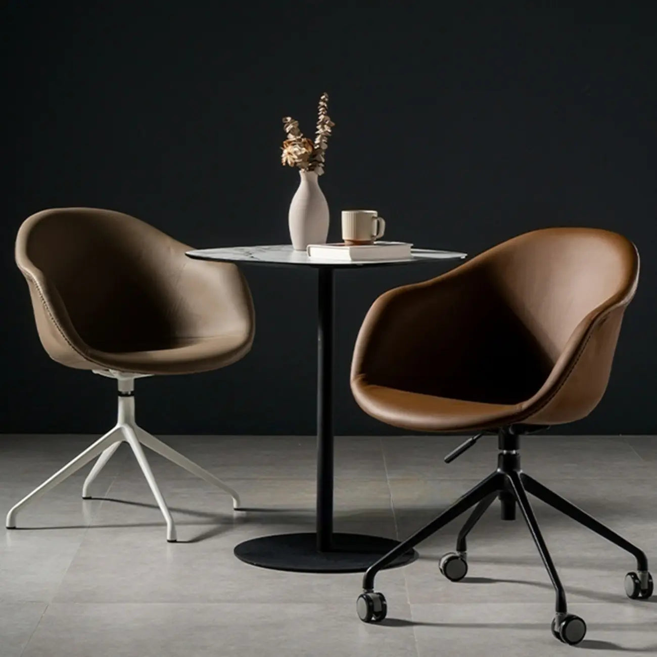Simple Brown Adjustable Swivel Office Chair