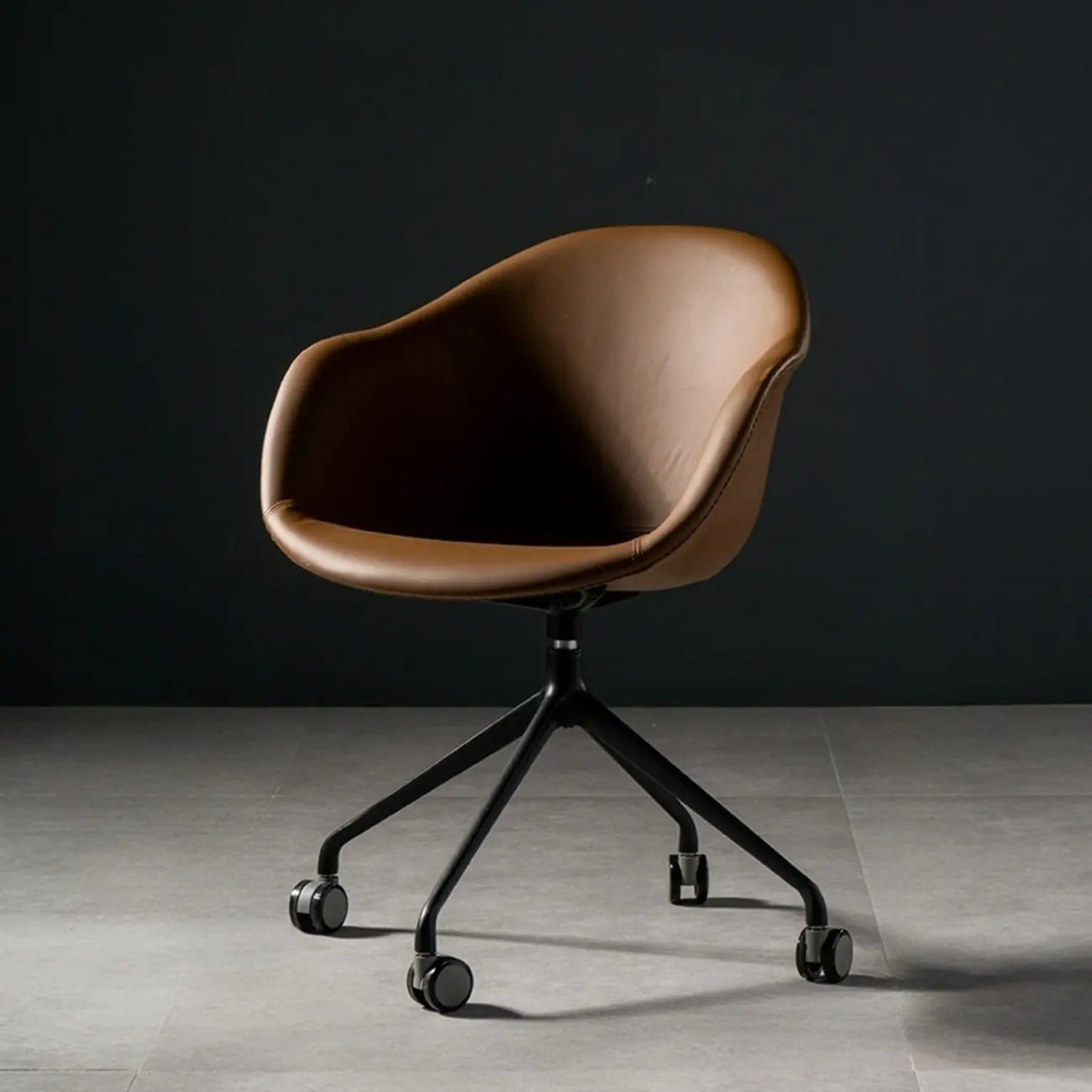 Simple Brown Adjustable Swivel Office Chair