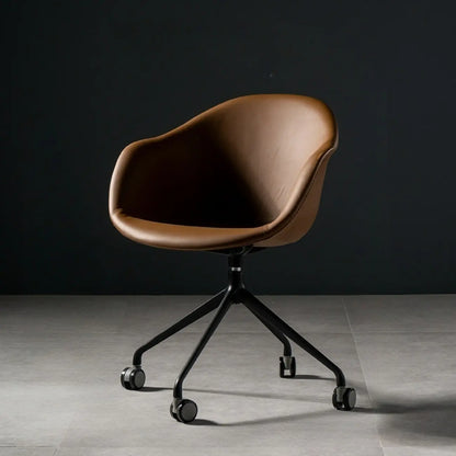 Simple Brown Adjustable Swivel Office Chair