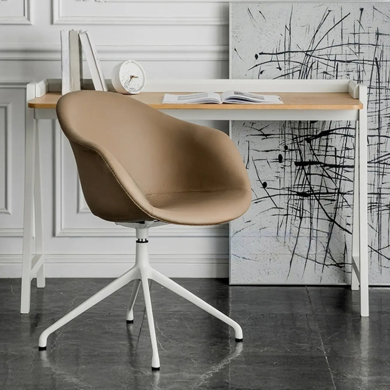 Simple Brown Adjustable Swivel Office Chair