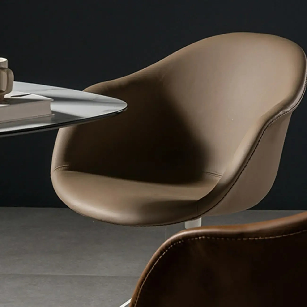 Simple Brown Adjustable Swivel Office Chair