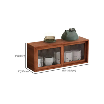 Wooden Small Display Cabinet with Glass Doors for Home Decor