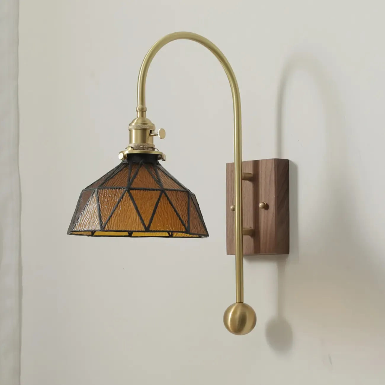 Vintage Walnut LED Wall Sconce for Residential Lighting