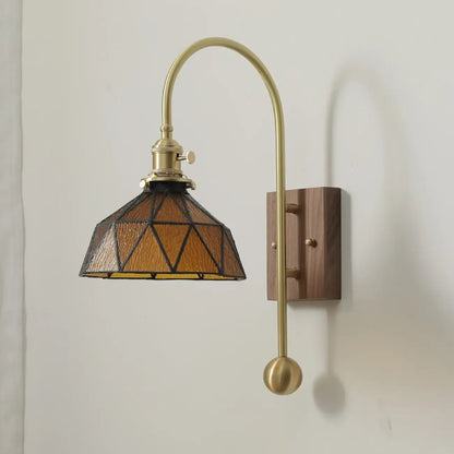 Vintage Walnut LED Wall Sconce for Residential Lighting