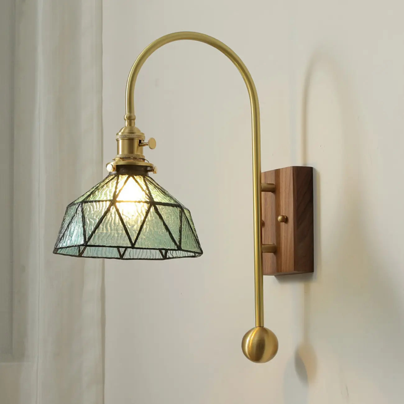 Vintage Walnut LED Wall Sconce for Residential Lighting