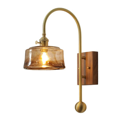 Vintage Walnut LED Wall Sconce for Residential Lighting