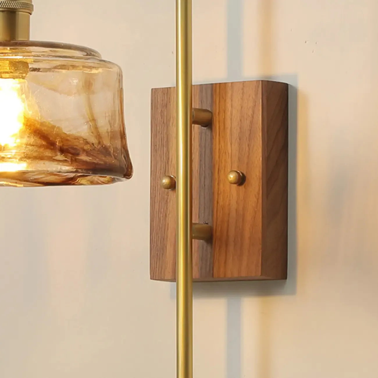 Vintage Walnut LED Wall Sconce for Residential Lighting