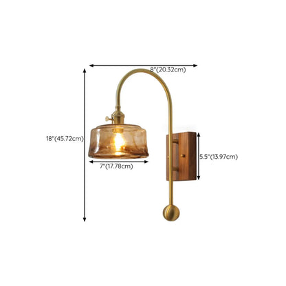 Vintage Walnut LED Wall Sconce for Residential Lighting