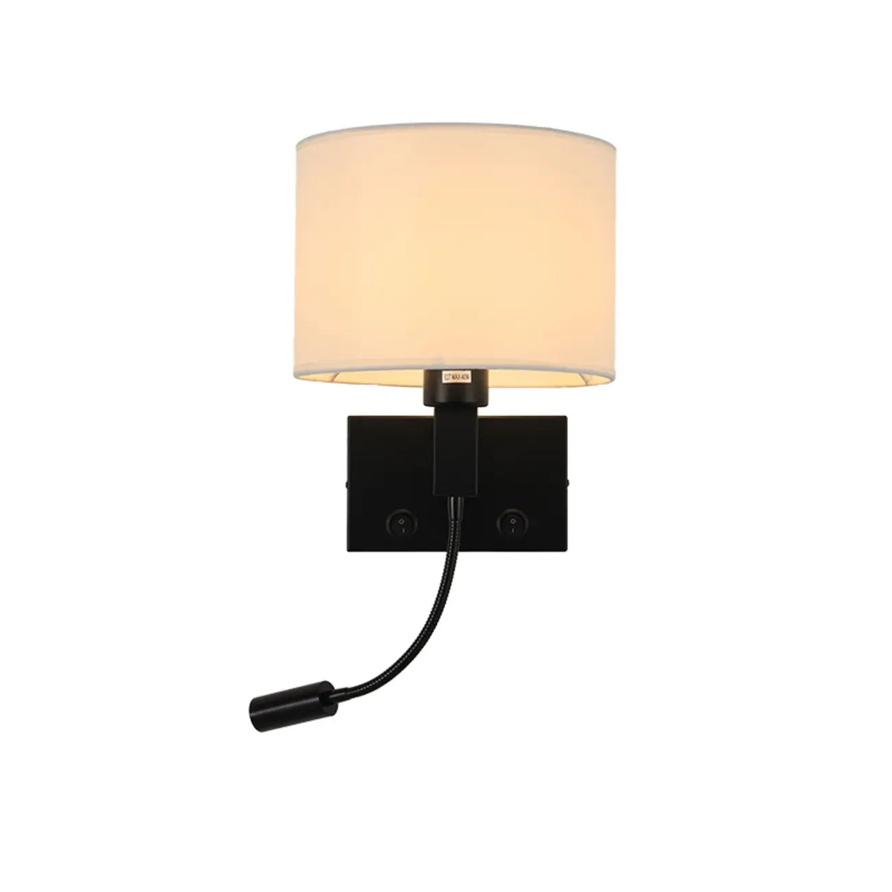Modern Cylinder Wall Sconce with Fabric Shade for Bedroom