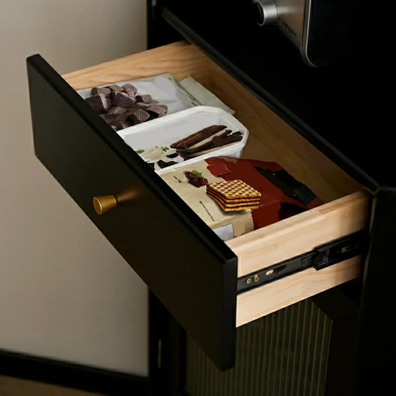 Modern Espresso Wood Glass Paned Corner Storage Cabinet