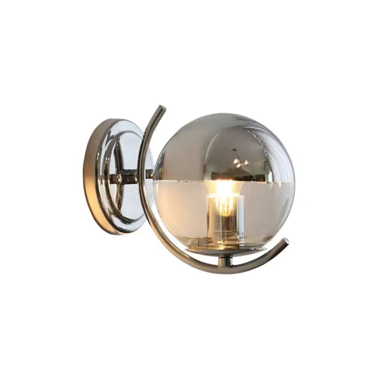 Modern Globe Wall Sconce with Chrome Finish for Living Room
