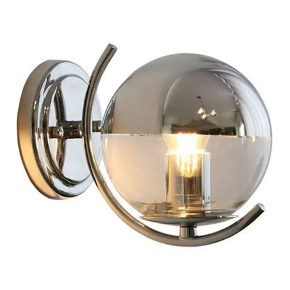 Modern Globe Wall Sconce with Chrome Finish for Living Room