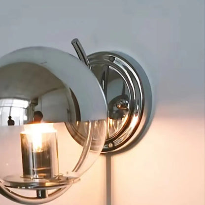 Modern Globe Wall Sconce with Chrome Finish for Living Room