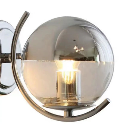 Modern Globe Wall Sconce with Chrome Finish for Living Room