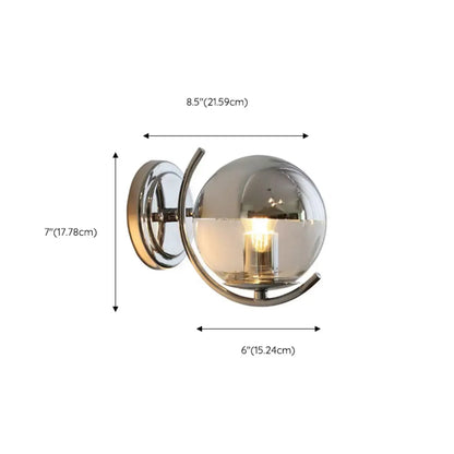 Modern Globe Wall Sconce with Chrome Finish for Living Room