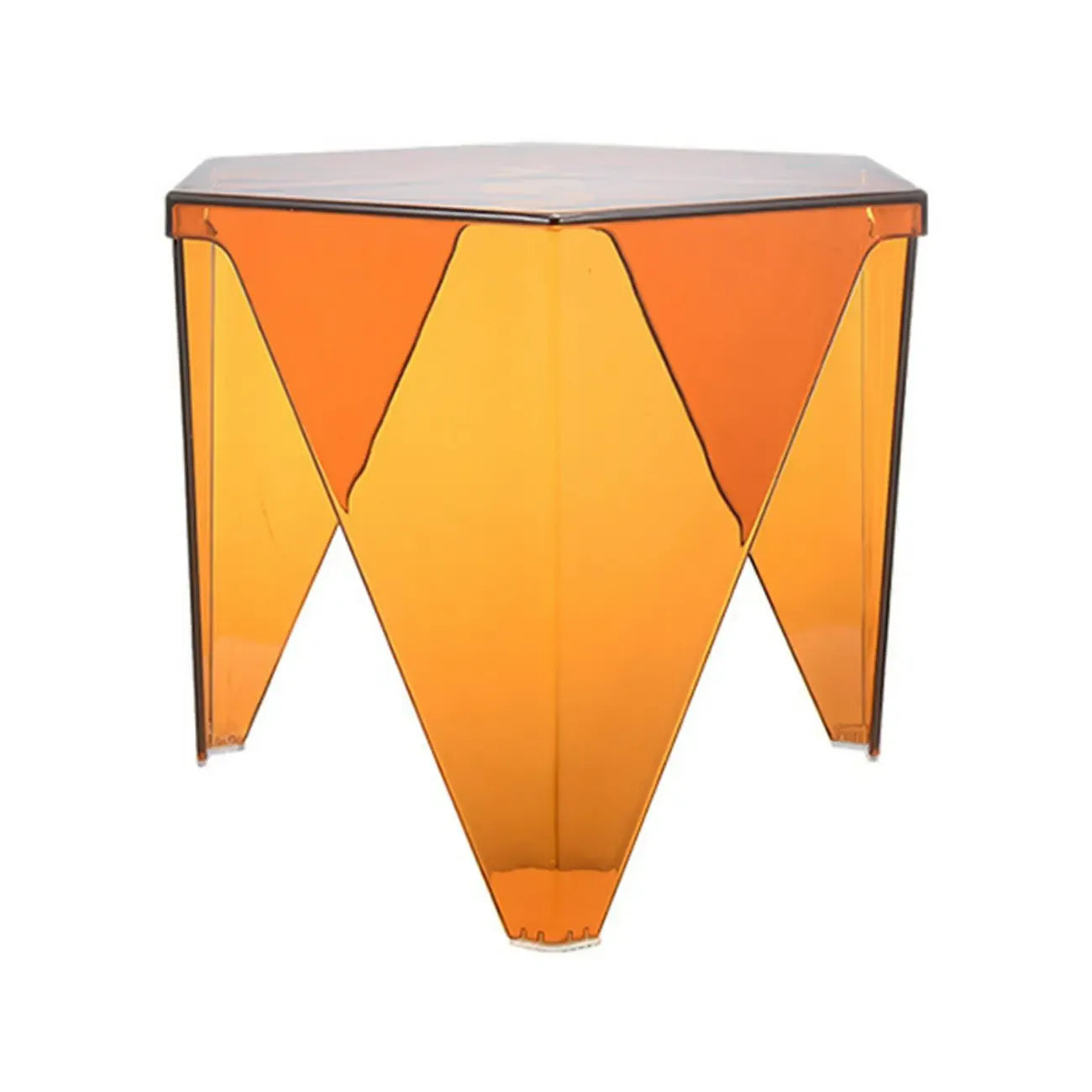 Contemporary Hexagon Acrylic End Table for Living Room