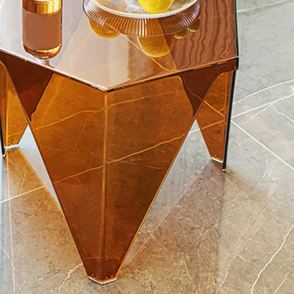 Contemporary Hexagon Acrylic End Table for Living Room