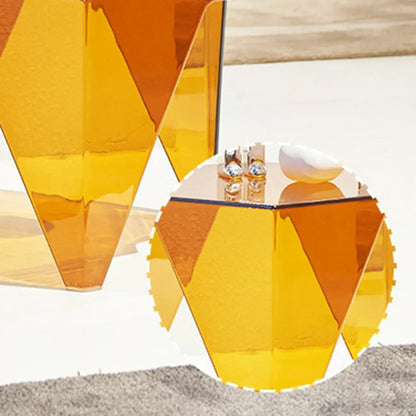 Contemporary Hexagon Acrylic End Table for Living Room