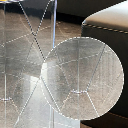Contemporary Hexagon Acrylic End Table for Living Room