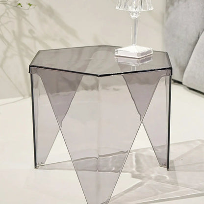 Contemporary Hexagon Acrylic End Table for Living Room