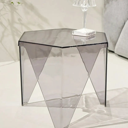 Contemporary Hexagon Acrylic End Table for Living Room