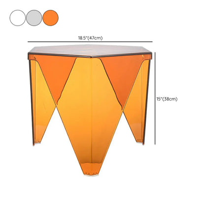 Contemporary Hexagon Acrylic End Table for Living Room