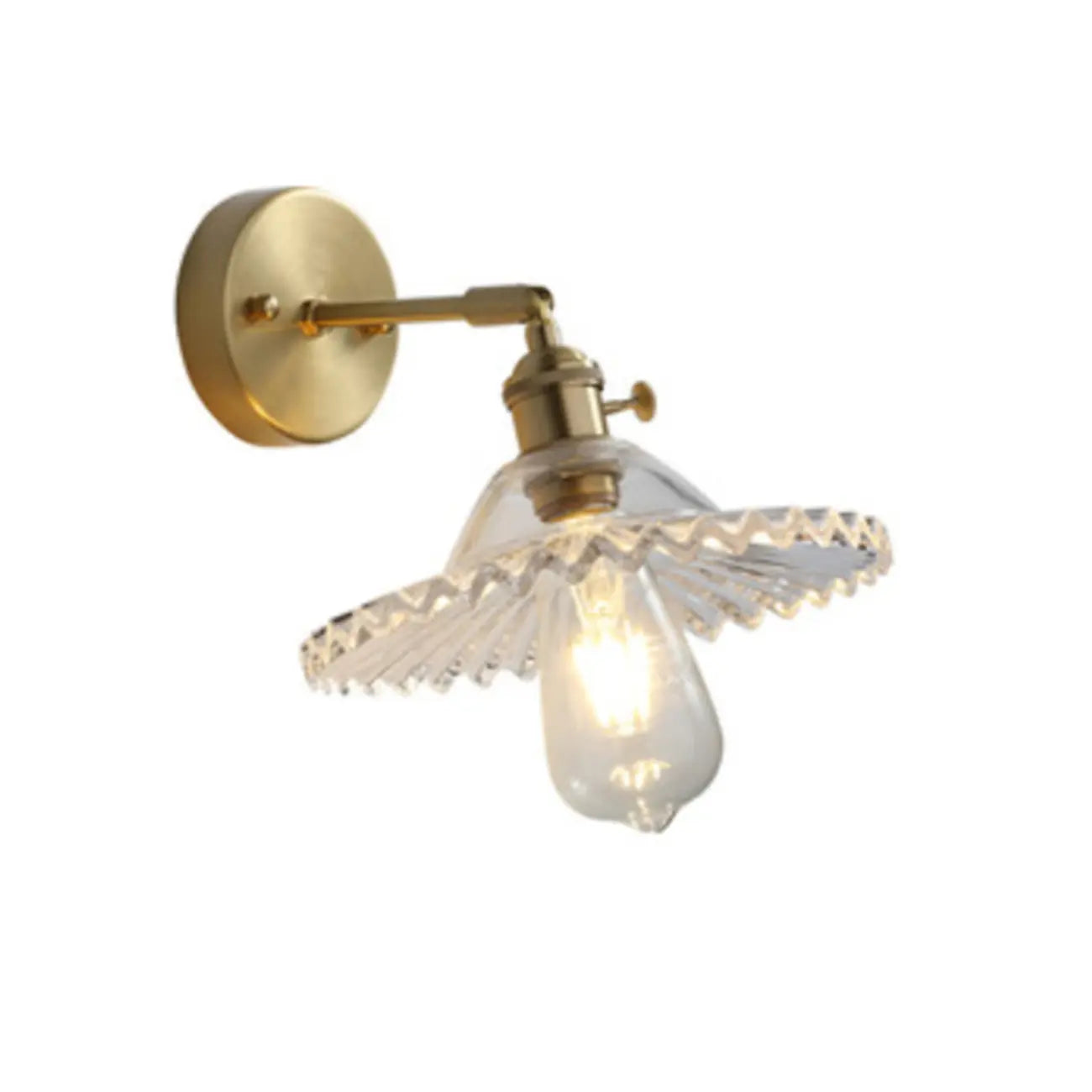 Elegant Cylinderial Gold Glass Wall Sconce