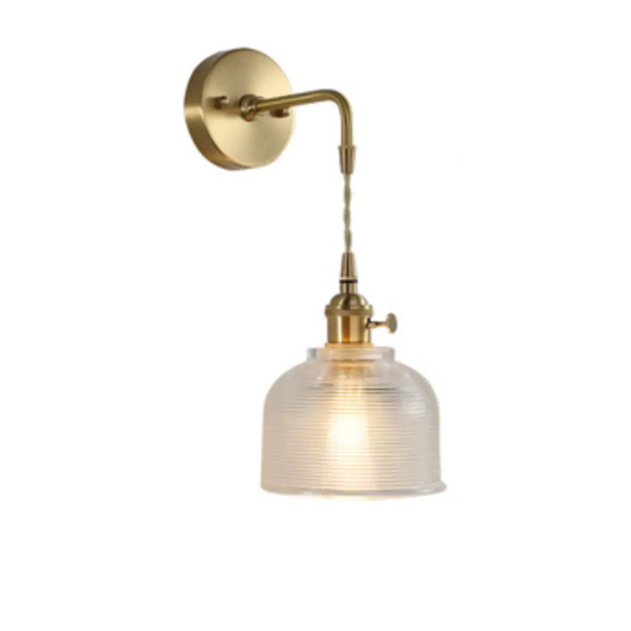 Elegant Cylinderial Gold Glass Wall Sconce