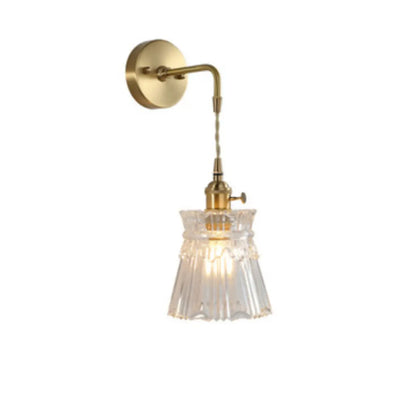 Elegant Cylinderial Gold Glass Wall Sconce
