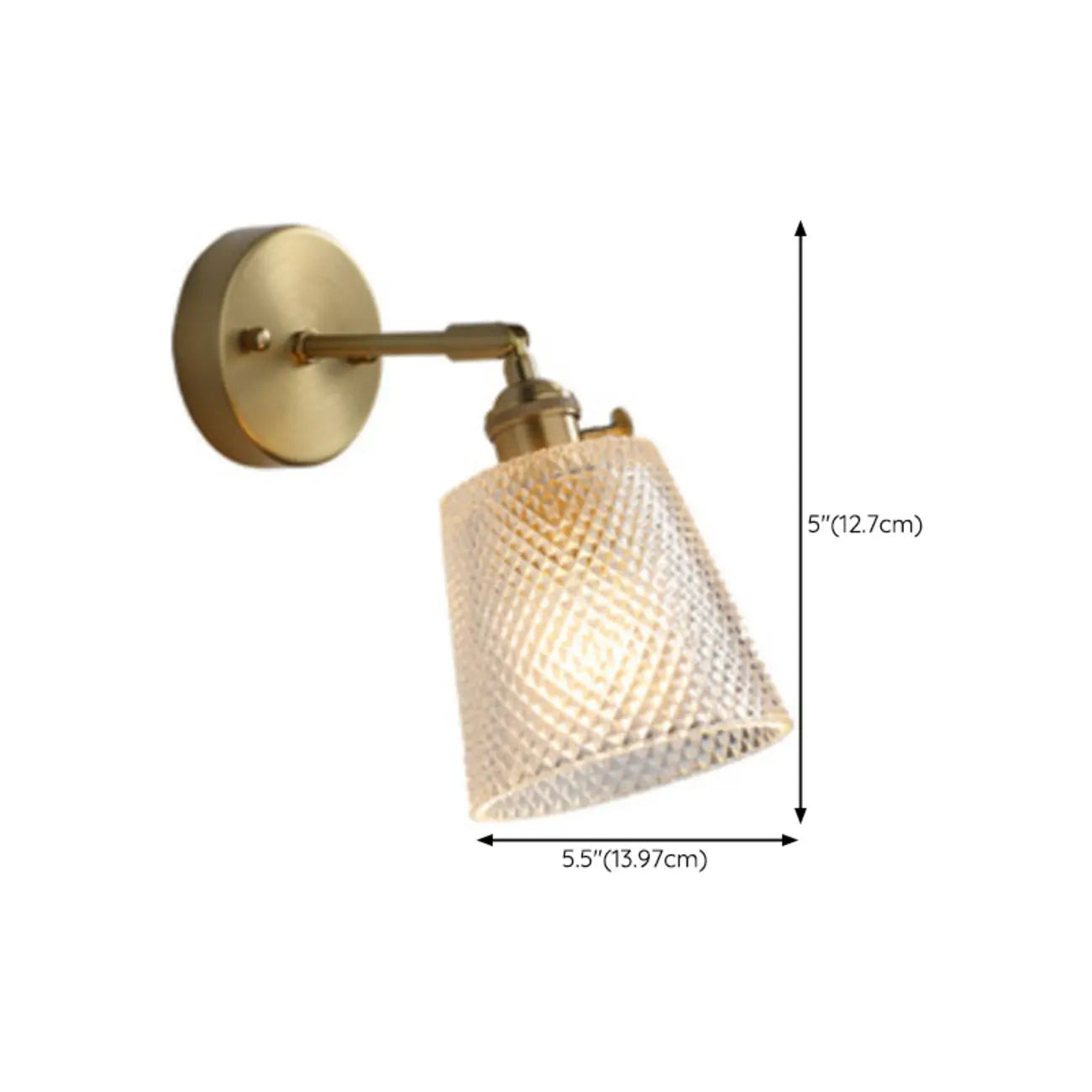 Elegant Cylinderial Gold Glass Wall Sconce
