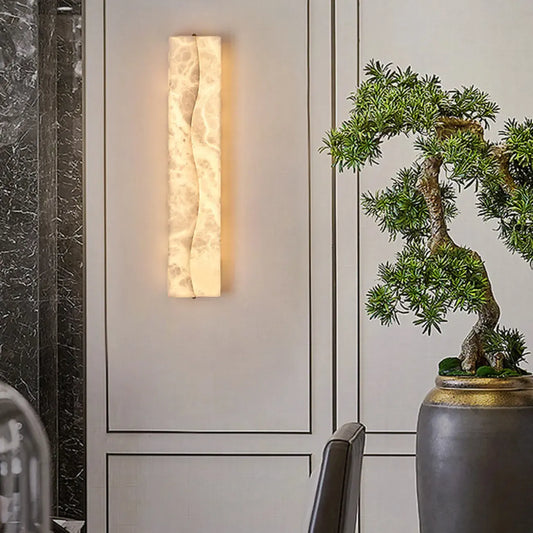 Modern Ivory Stone Warm Light Wall Sconce light