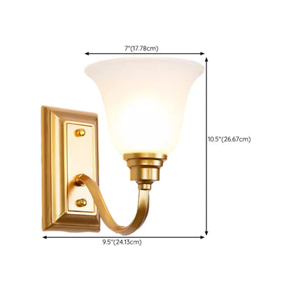 Classic Modern Bell Glass Wall Vanity Light for Bathroom